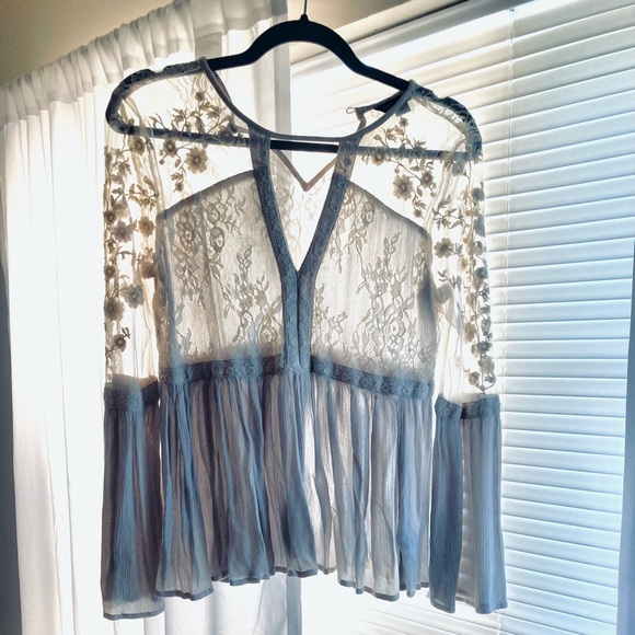 American Eagle Outfitters Tops - Tan Lace Blouse